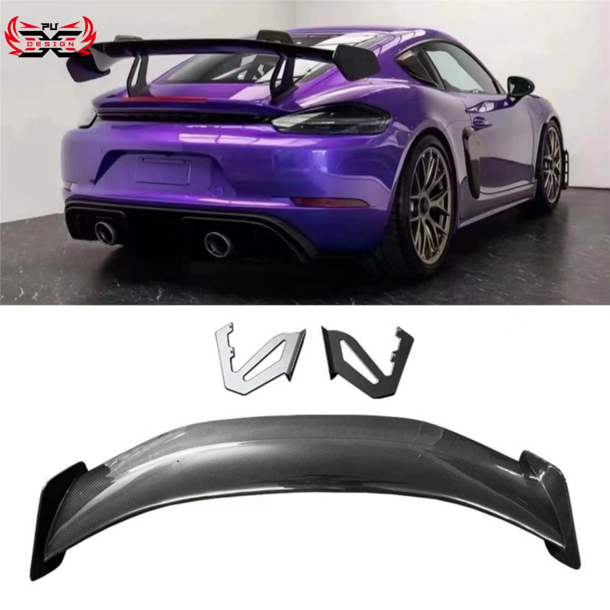 

Carbon Fiber RS Style Rear Spoiler Tail Wings For Porsche Cayman 718 Boxster GT4 Rear Trunk Wing Car External Decoration