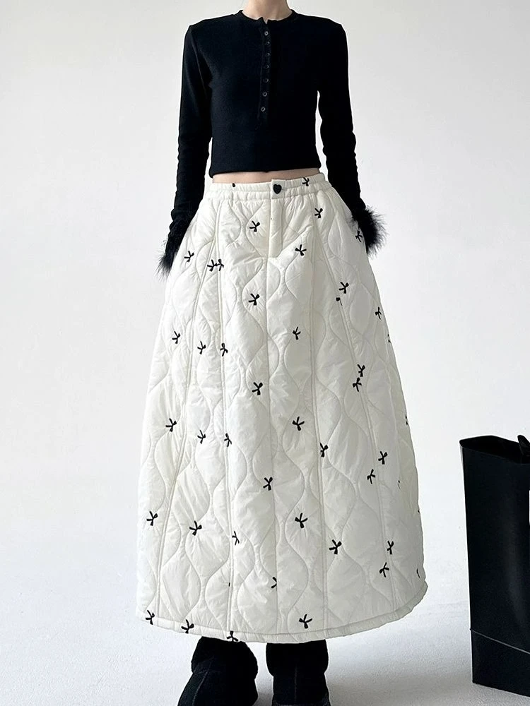 

Half Skirt for Women 2025 Autumn Winter New High Waist Versatile Elegant A-line Skirts Mujer Faldas