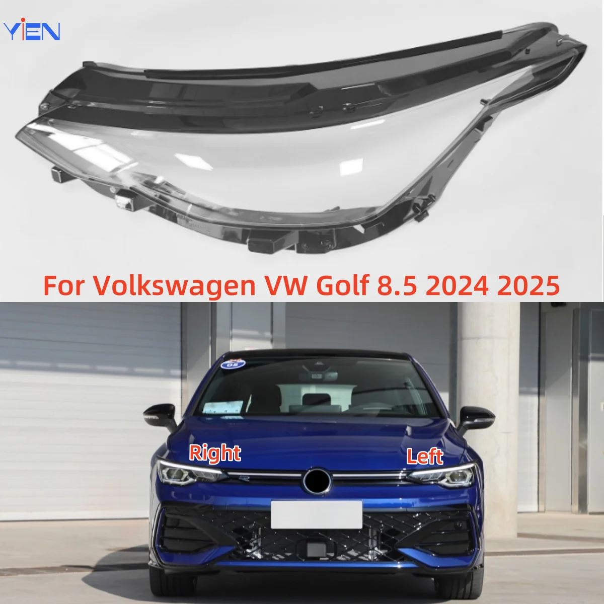 

For Volkswagen VW Golf 8.5 2024 2025 Headlights Cover Car Accessories Car Headlights Glass Lens Cover Shade Shell