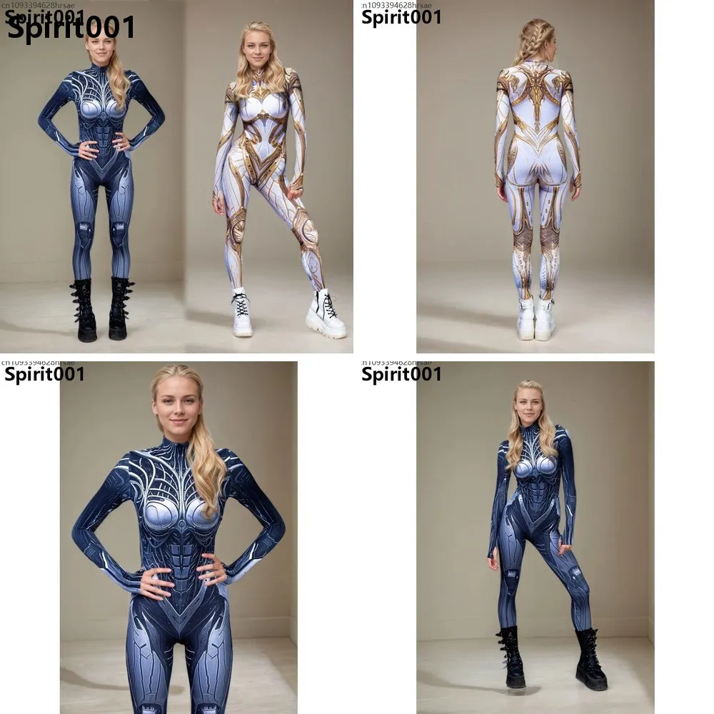 

Cyberpunk Mecha Suit Cosplay Fantasy Armor Bodysuit Futuristic Superhero Tight Fitted Jumpsuit for Carnival Party Performance