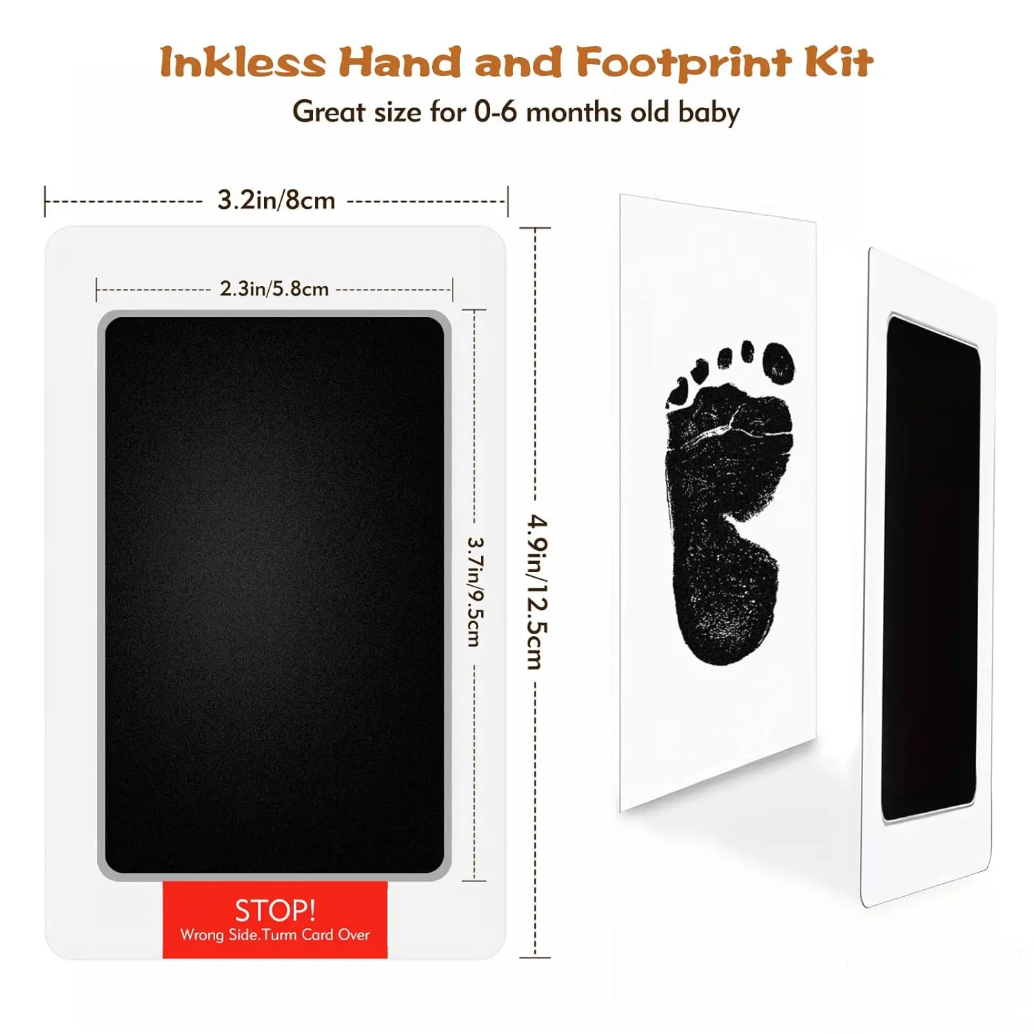 Safe Non-toxic Baby Footprints Handprint No Touch Skin Inkless Ink Pads Kits for 0-10 Months Newborn Pet Dog Footprint Souvenir