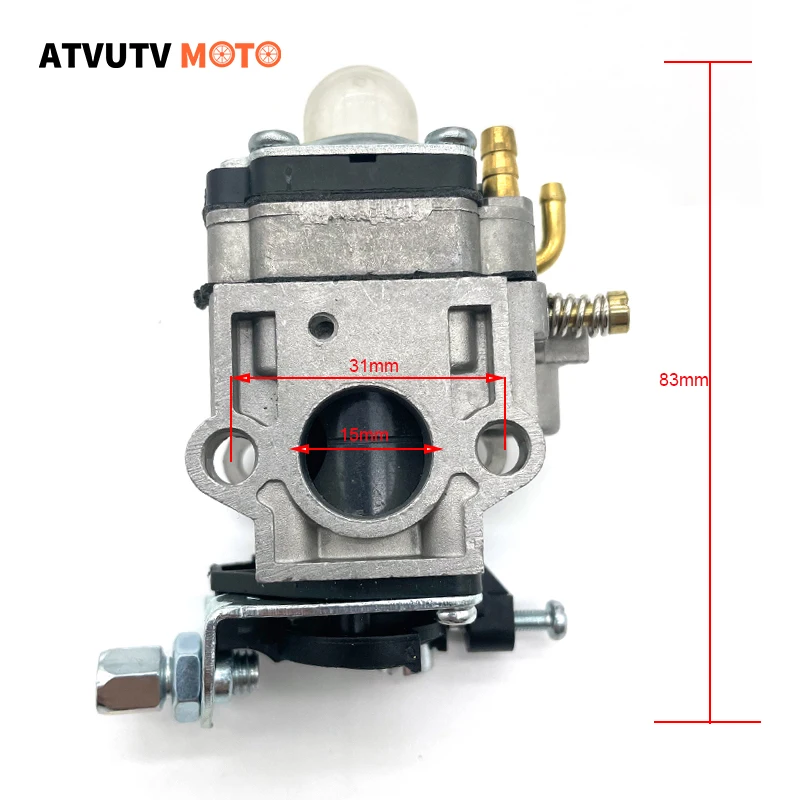 15mm Carburetor Mini Carb For 2 Stroke Brushcutter 43cc 49cc 52cc Strimmer Cutter Chainsaw Gasoline Grass Trimmer ATV 40-5