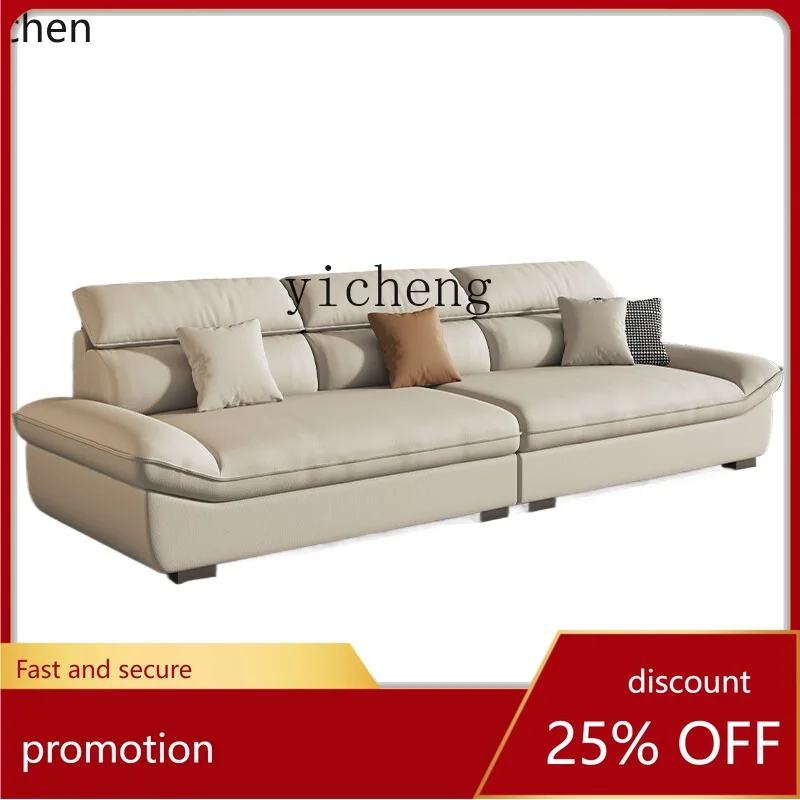 ZMLCloud Sailing Sofa Cotton and linen Large Sitting Deep Small Apartment Living Room Straight Row Three-person Fabric Sofa