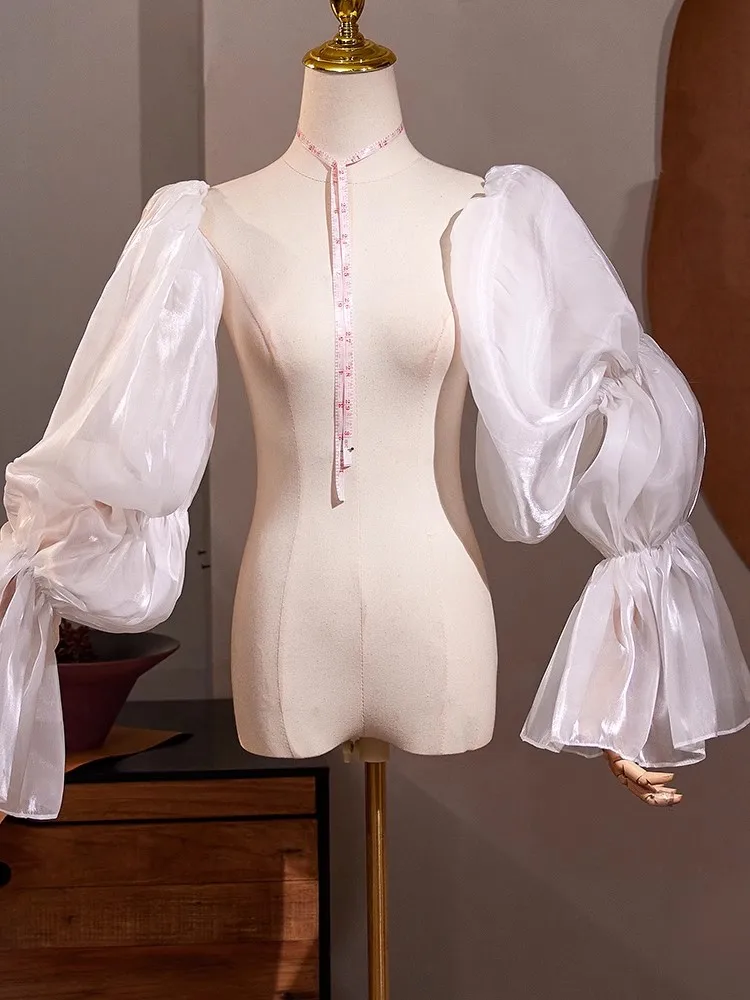 Women's Designer Long White Arm Sleeve Female Vintage Photography Formal Dress Performance Party Glove R3212