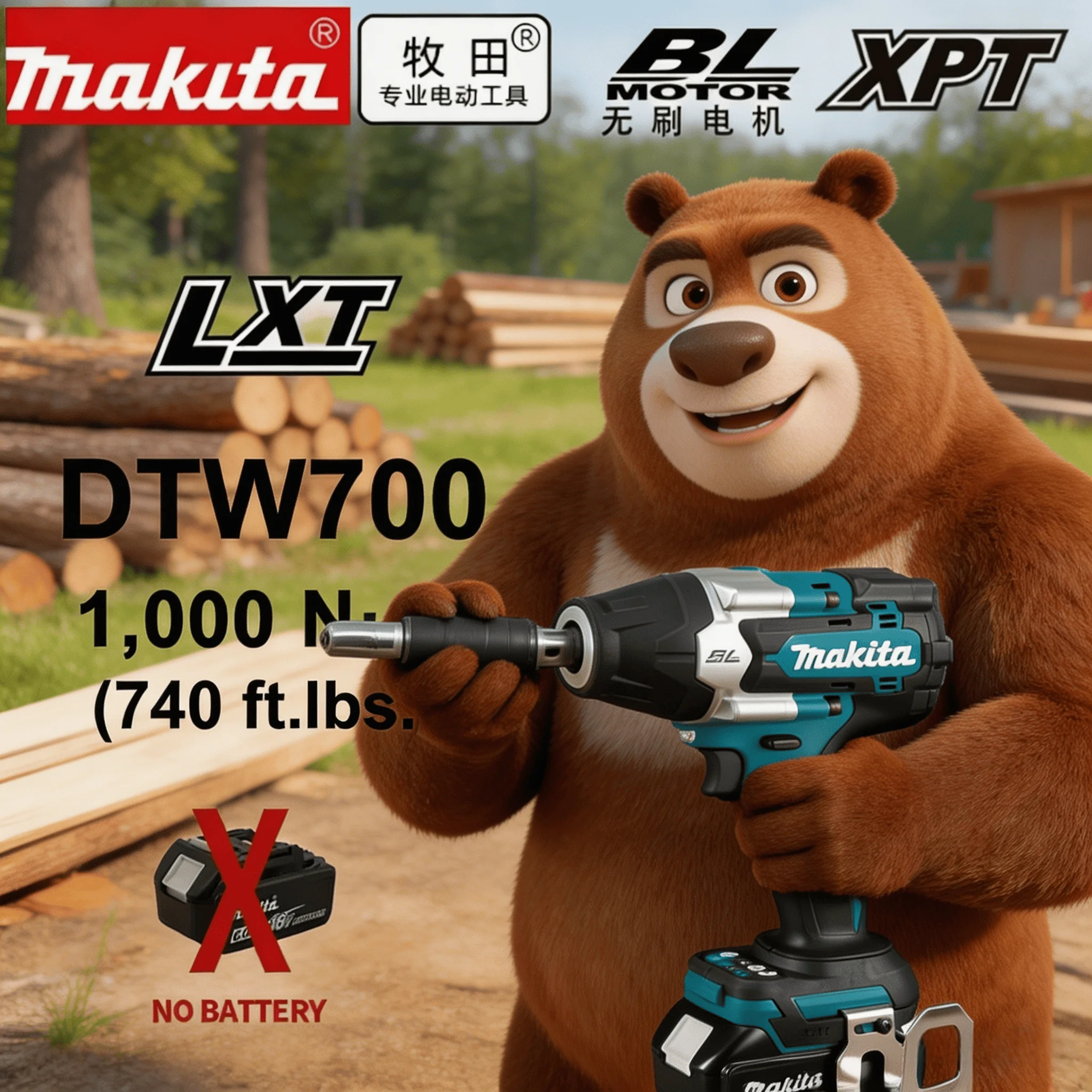 

NEW Makita Battery DTW700 Brushless Wrench High Torque Cordless Drill Screwdriver For Makita 18V Battery Rechargeable Power Tool
