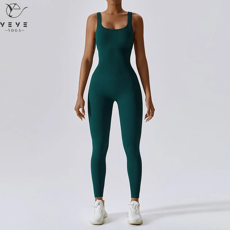 

Women's Yoga One Piece Tracksuit Jumpsuit Seamless Sportswear Yoga Suit Gym Push Ups Fitness Workout Bodysuit