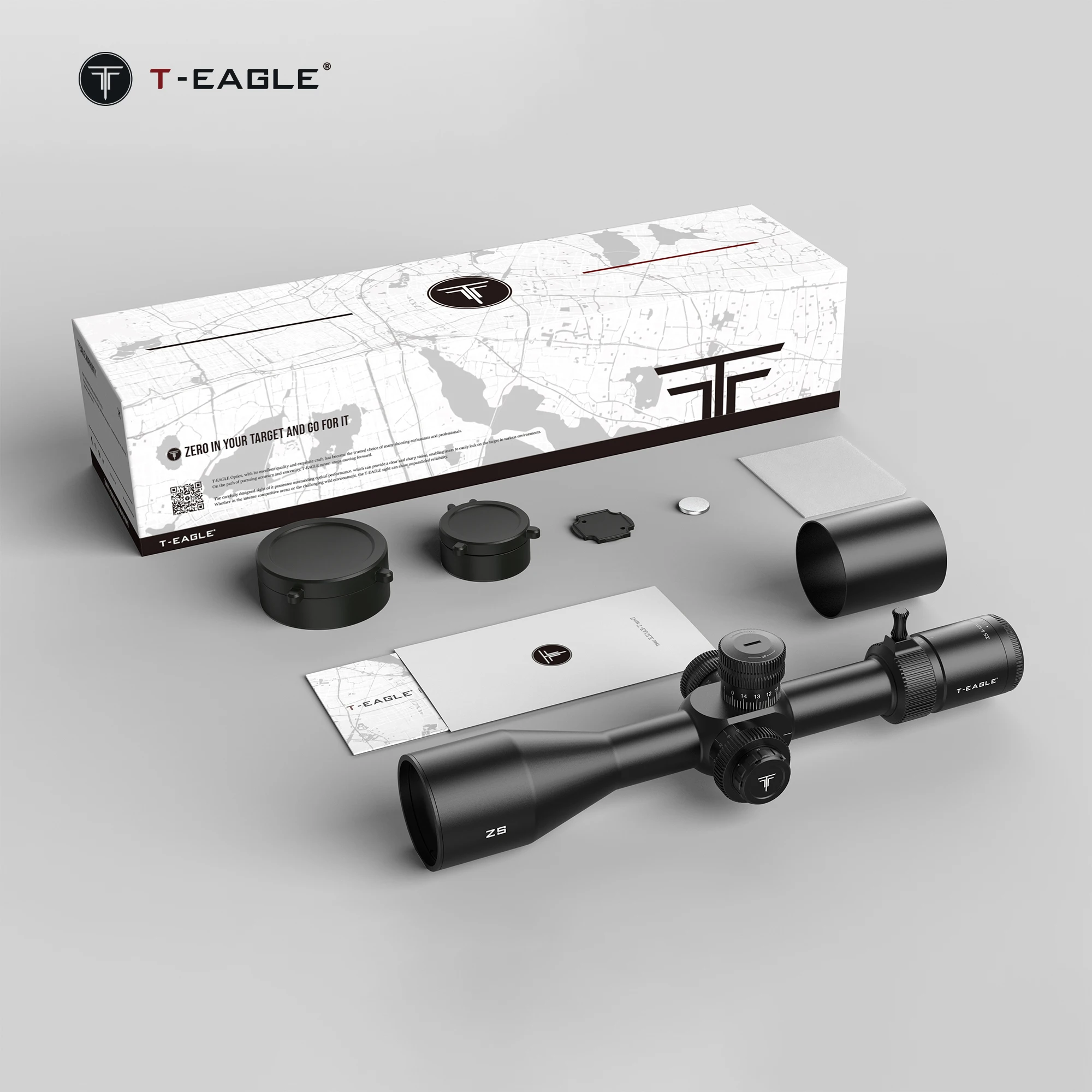 T-EAGLE ZS 4-16x50 FFP Tactical Caza With Zero Stop Riflescope For Hunting 1/10 MRAD Spotting Scope Airgun Sight Fit .PCP.308