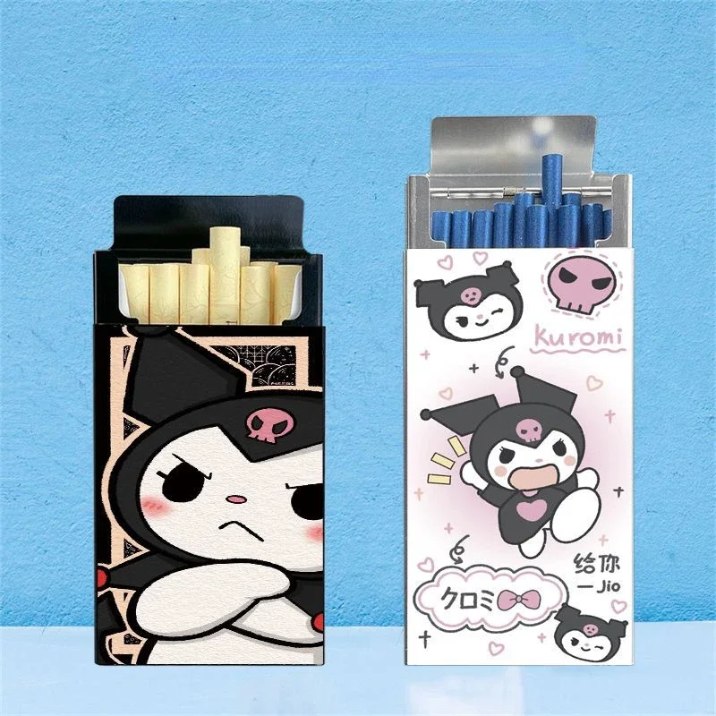 Sanrio cute Kuromi cursore in lega di alluminio cartoon portasigarette portatile personalizzato guscio protettivo per sigarette regalo creativo