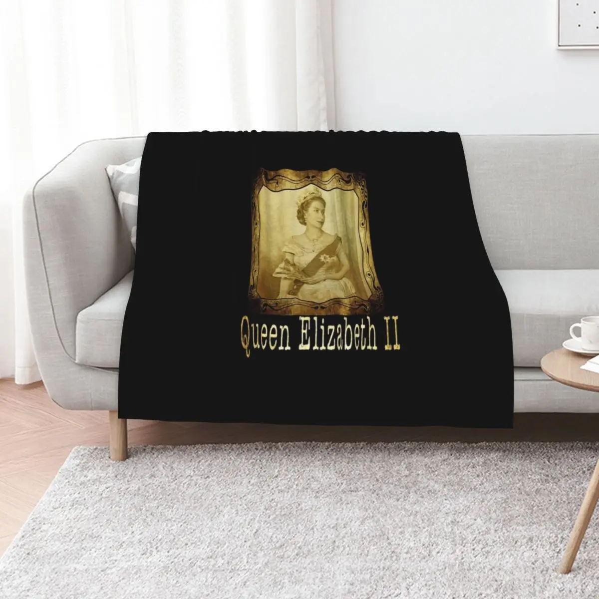 Elizabeth II Royal Vintage Picture Portrait British Monarch Throw Blanket funny gift Hairy Moving Luxury Thicken Blankets