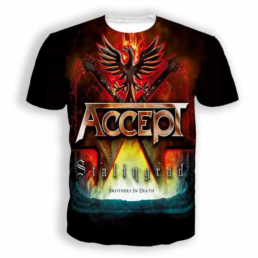 Classic 80s Rock Accept Band 3D Print T-shirts For Women/men Hip Hop Trend Tee Shirts Fashion Street Harajuku Style Top Clothing