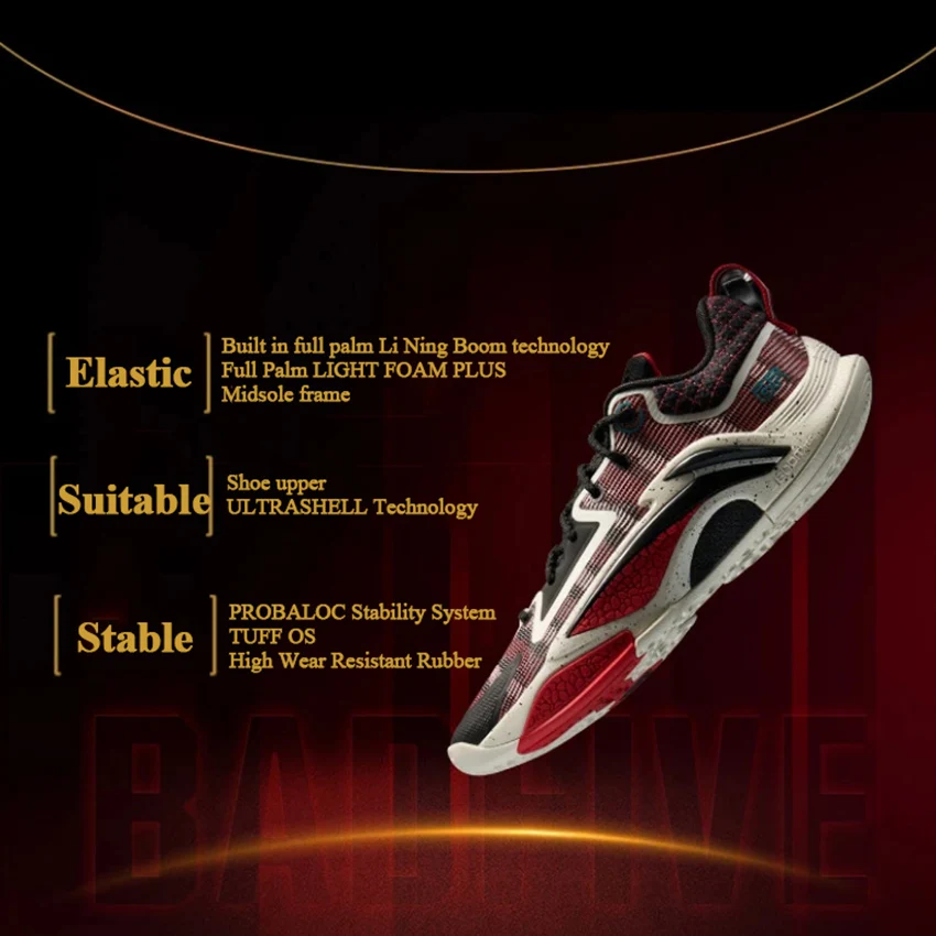 LI-NING BADFIVE HUNT 1 新年メンズバスケットボールシューズサポート