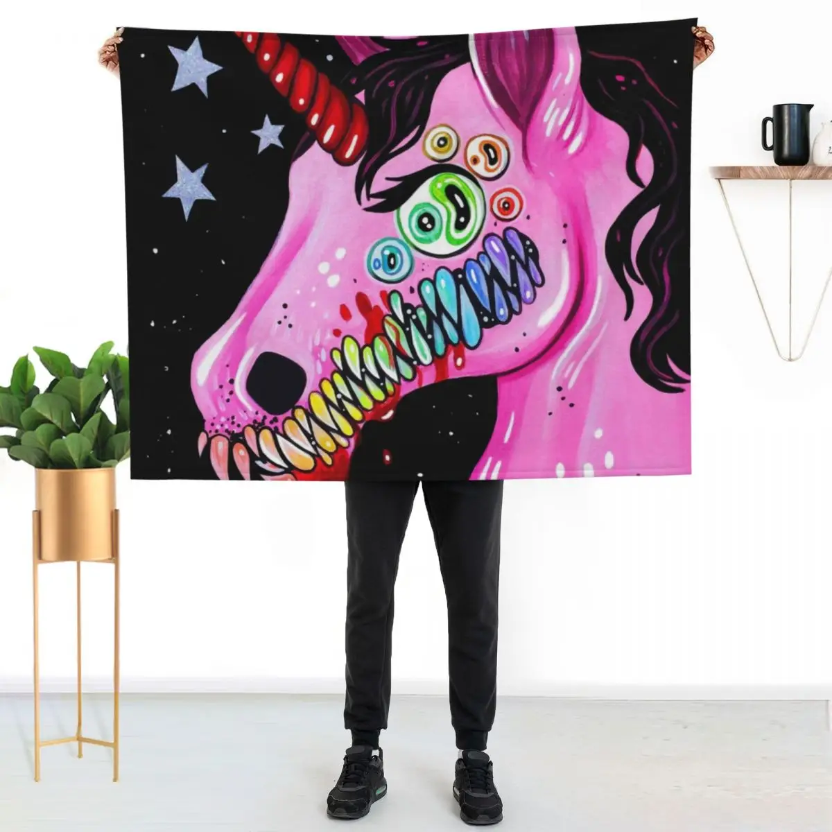 Dark Unicorn Throw Blanket Sofa blankets and throws Nap Luxury Throw Tourist Luxury St Blankets