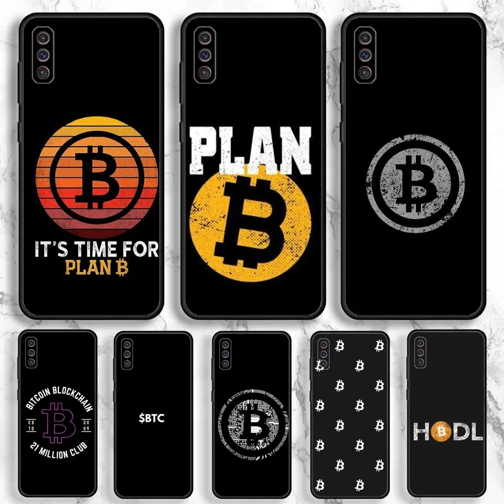 Bitcoin Plan B Phone Case For Samsung Galaxy A13,A21s,A22,A31,A32,A52,A53,A71,A80,A91 Soft Black Phone Cover