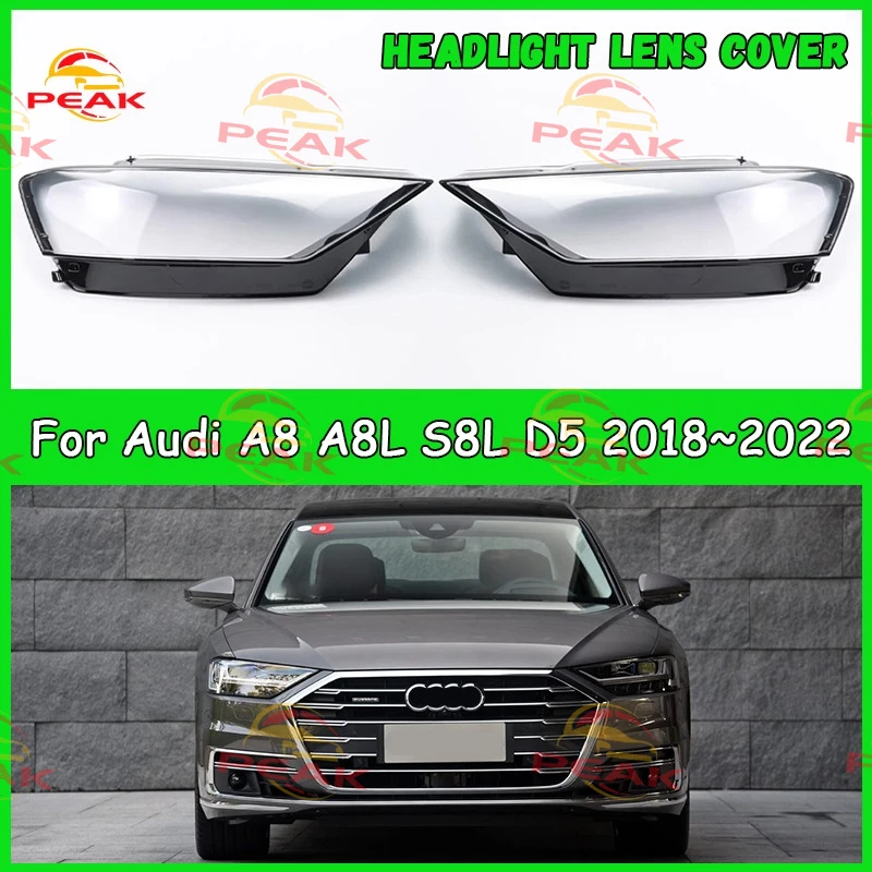 

For Audi A8 A8L S8L D5 2018 2019 2020 2021 2022 Car headlight lens cover Headlamp Shade Head Lamp headlight lamp cover car parts