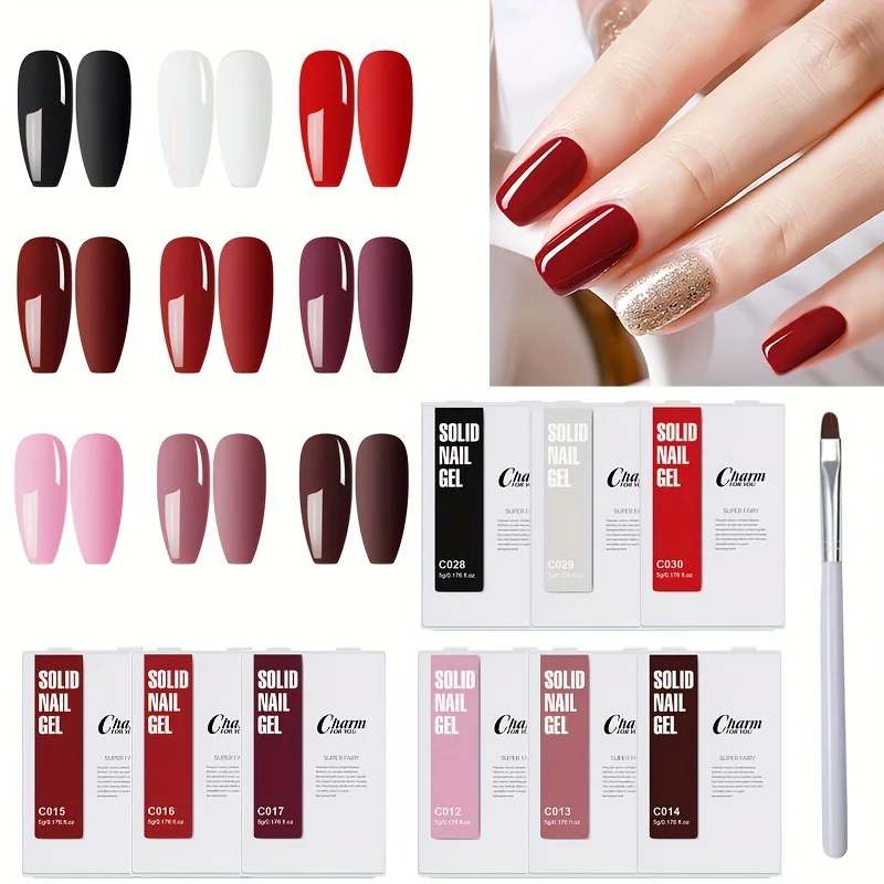 

3 Colors Macaron Solid Nail Polish With Brush Set Palette Shining Mud Paint Gel Nail Art Design Semi Permanent UV Gel Varnish