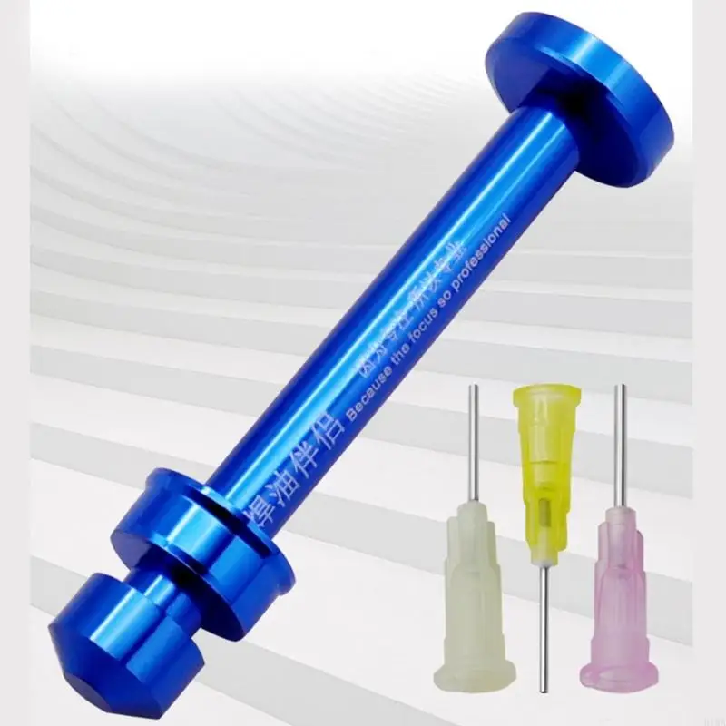 R1WA Aluminum Alloy Manual Syringes Dispenser Plunger Tool BGA Solders Pastes for UV Solders Mask Welding