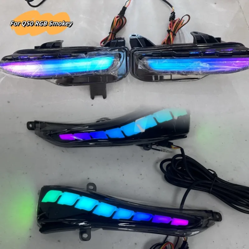 Suitable for Q50 RGB Mode Kit Light 2014-2021 Daytime Running Light with Side Mirror Light Front Bumper Sequence