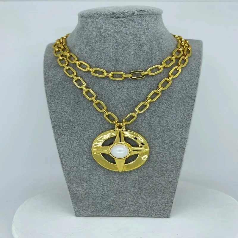 

High Beauty Charm OL Style Pearl Four Star Necklace Women's Accessories Giving Friends Banquet Gifts