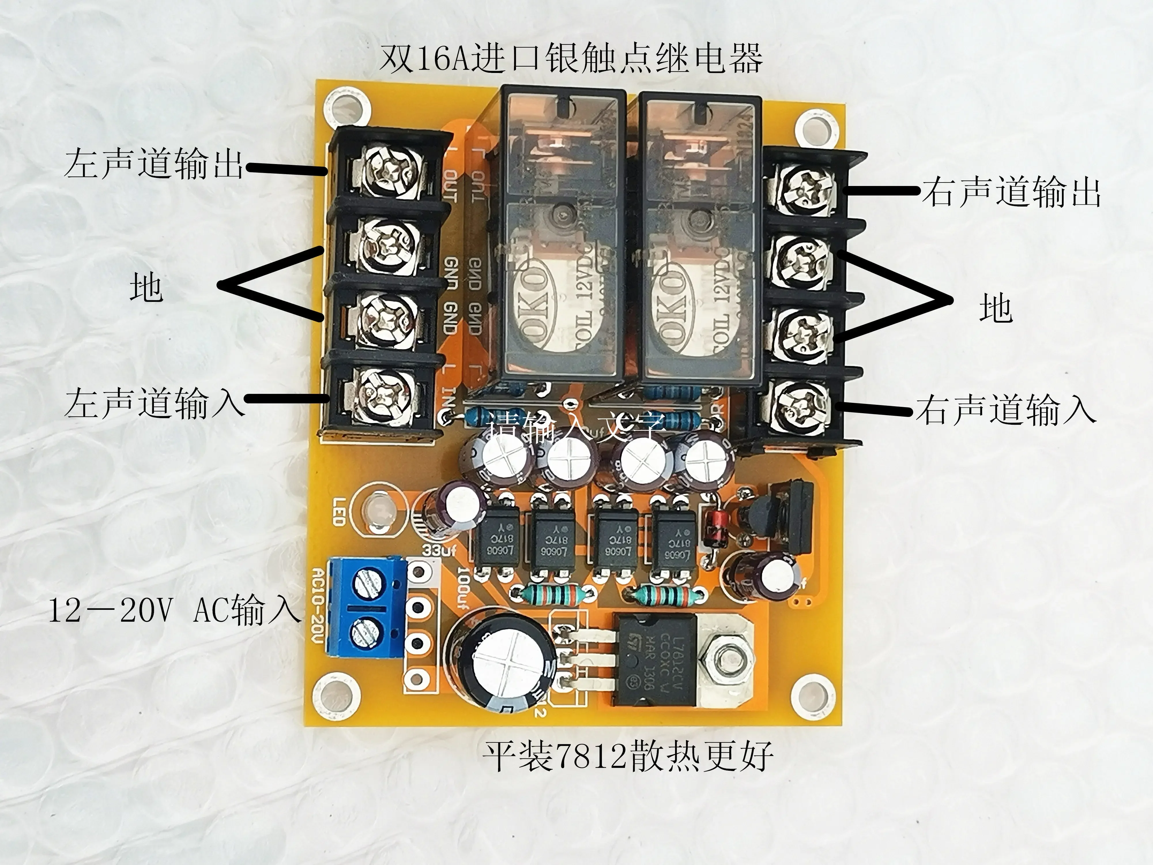 Speaker Protection Board Speaker Protection Board Dual 16A Silver Contact Relay Reliable Performance