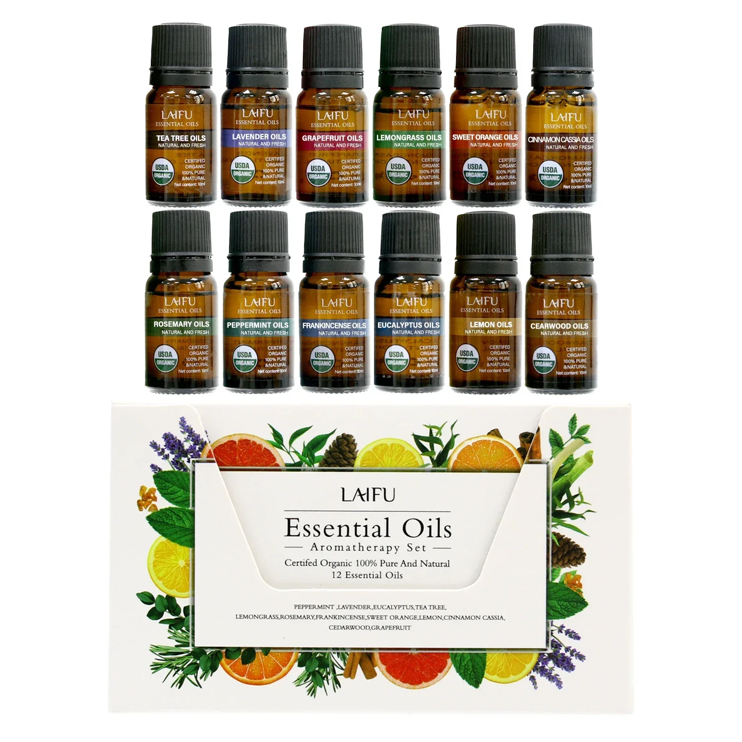 12Pcs Essential Oil Blends Set for Diffuser 0.33fl.oz Each Aromatherapy Fragrance Oils Calming Sweet Dreams Immunity Relax Mood Fresh Air Home Scent