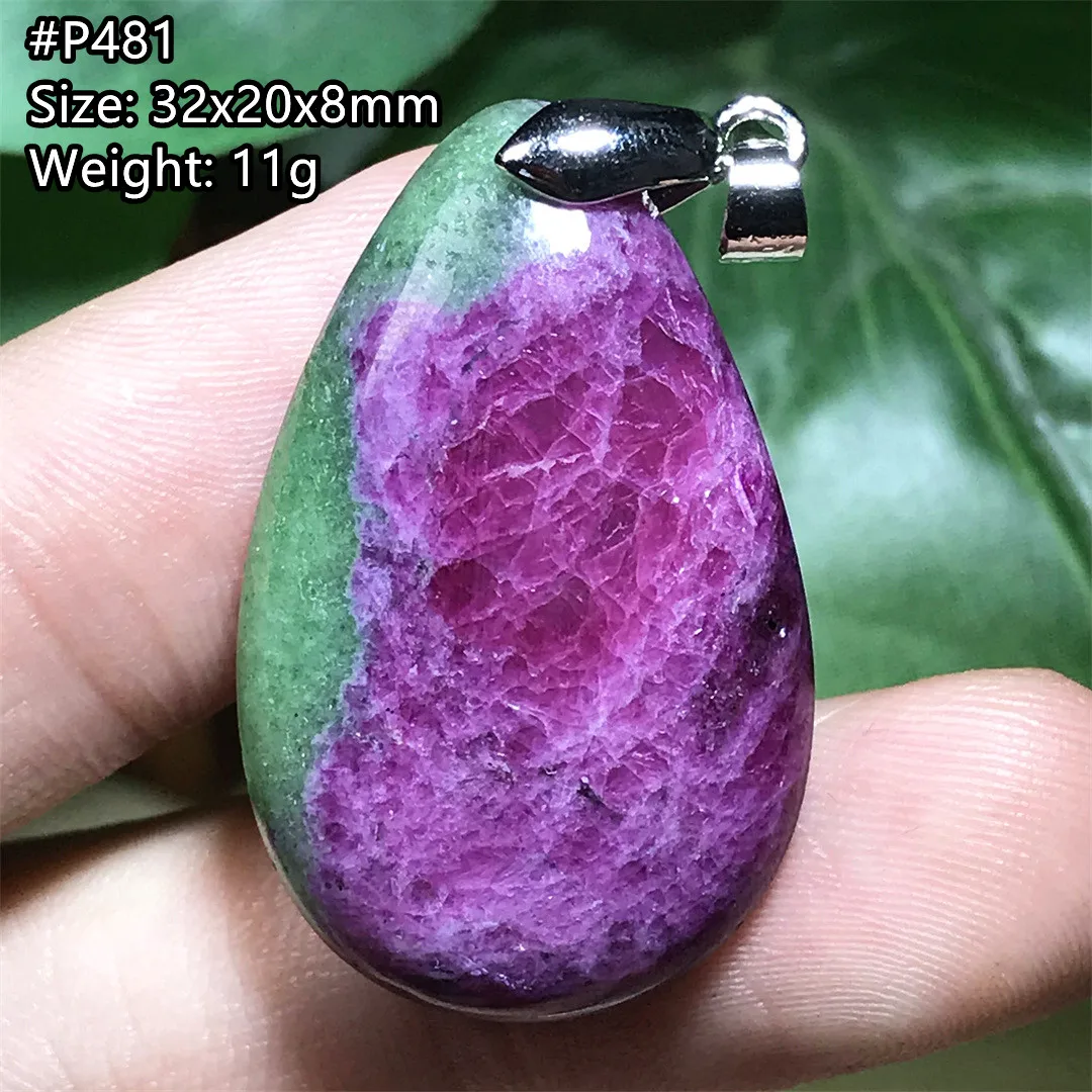 Top Natural Ruby Zoisite Tumbled Necklace Pendant Jewelry For Women Lady Men Love Gift Beads Silver Reiki Crystal Stone AAAAA