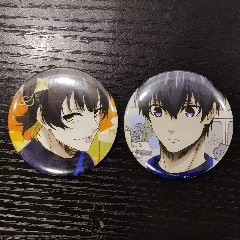 BLUE LOCK Anime Figures Nagi Seishiro Itoshi Sae Cosplay Metal Badges Character Bachira Meguru Decor Brooch Toy Fans Xmas Gift