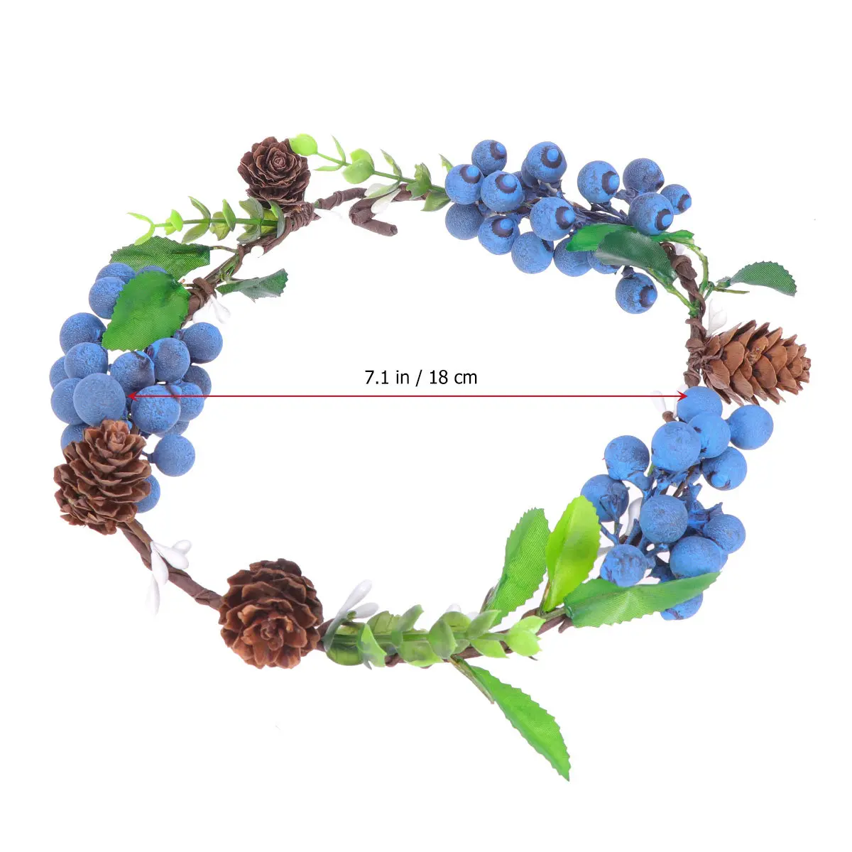 Berry Headband Bridal Berries Simulation Pine Cone Crown Headdress Wedding Photo Props Blueberry Christmas Wreath
