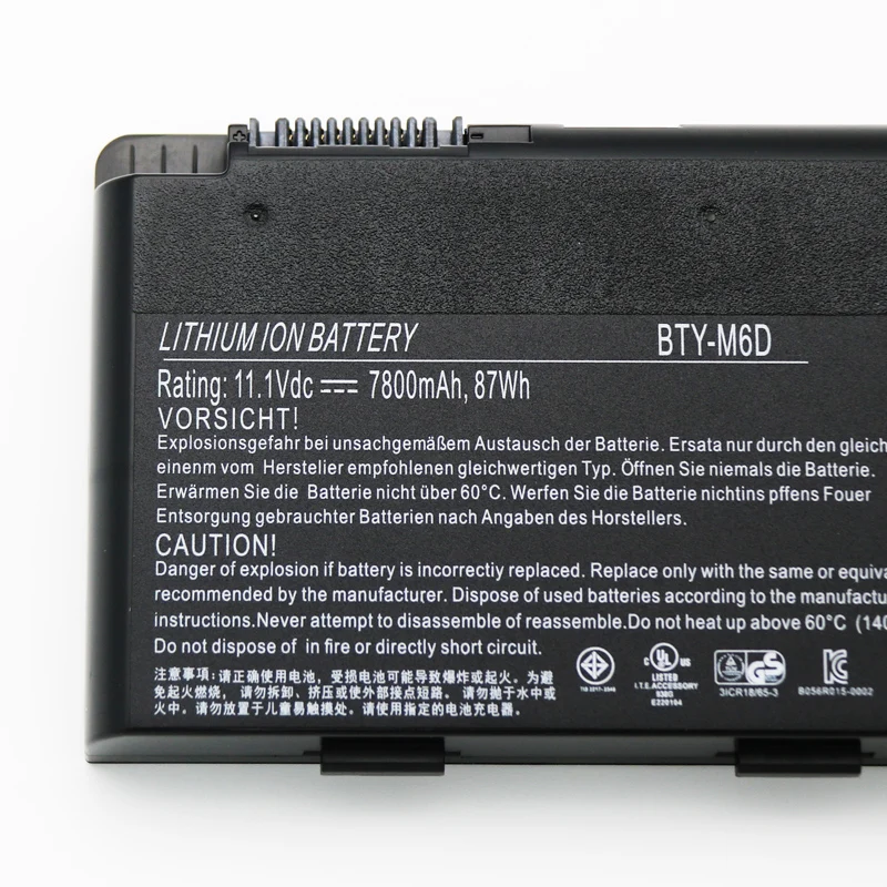 Imagem -03 - Csmhy Real 7800mah Bty-m6d Bateria do Portátil para Msi Gt60 Gt70 Gx780r Gx680 Gx780 Gt780r Gt660r Gt663r Gx660 Gt680r
