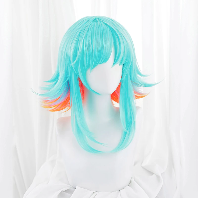 Rolecos LOL KDA Super Fan Neeko COSPLAY WIG 35-40cm สีผสมคอสเพลย์ผู้หญิงวิกผมปลอมทนความร้อน