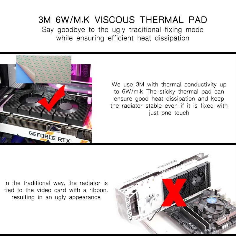 GPU Card Radiator Dual PWM Fans Aluminium Heatsink Cooler For High-end 3070 3080 3090 4090 4080 Gaming Video Card Cooling