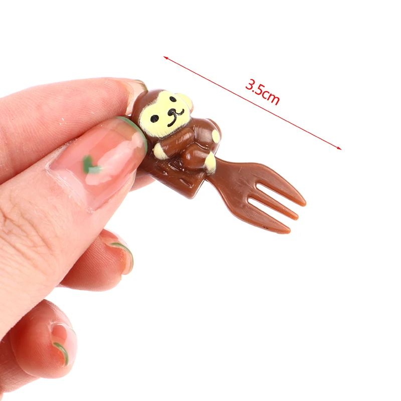 6pcs Animal Cat Paw Fruit Fork Mini Cartoon Children Snack Cake Dessert Pick Toothpick Bento Lunches Party Plastic Decoration
