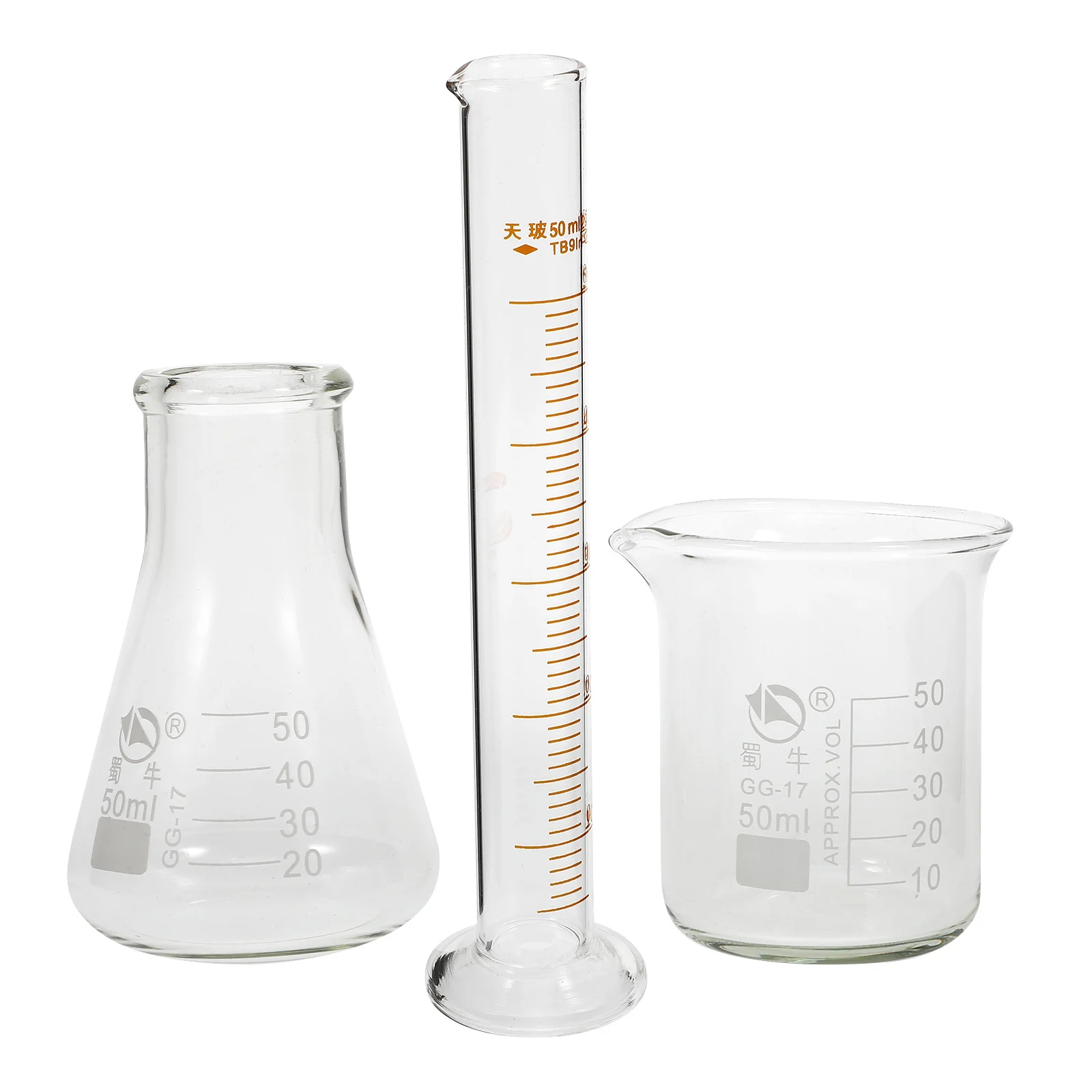 

1Set Laboratory Beaker Graduated Cylinder Flask Glassware Chemistry Biology Experiment Measuring Cylinder Set for Scientific Use