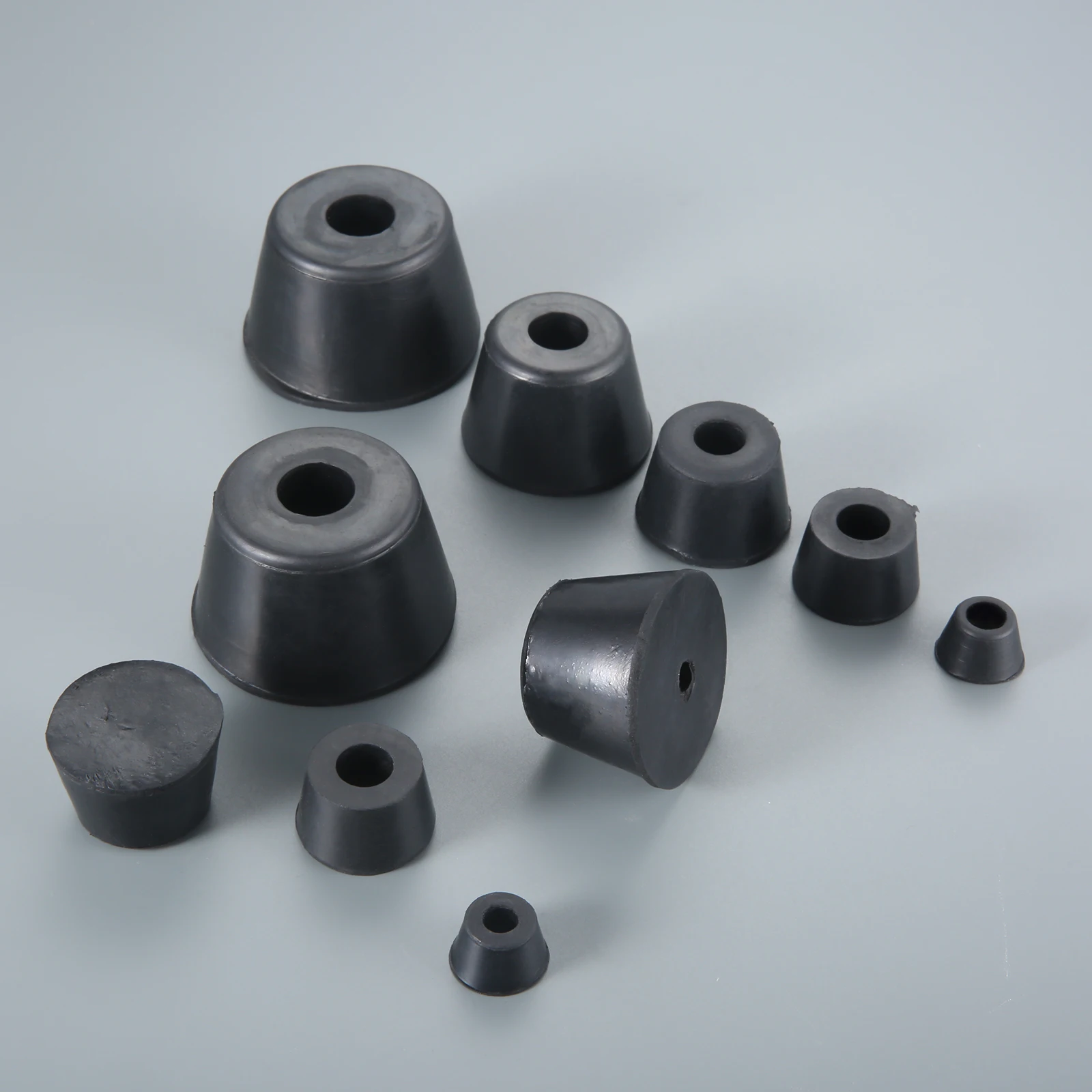 20/12/4 قطعة مخروط الشكل المطاط قدم كرسي الطابق حامي عدم الانزلاق الوفير الأثاث الساقين الجدول الساق غطاء خزانة أسفل منصات أسود