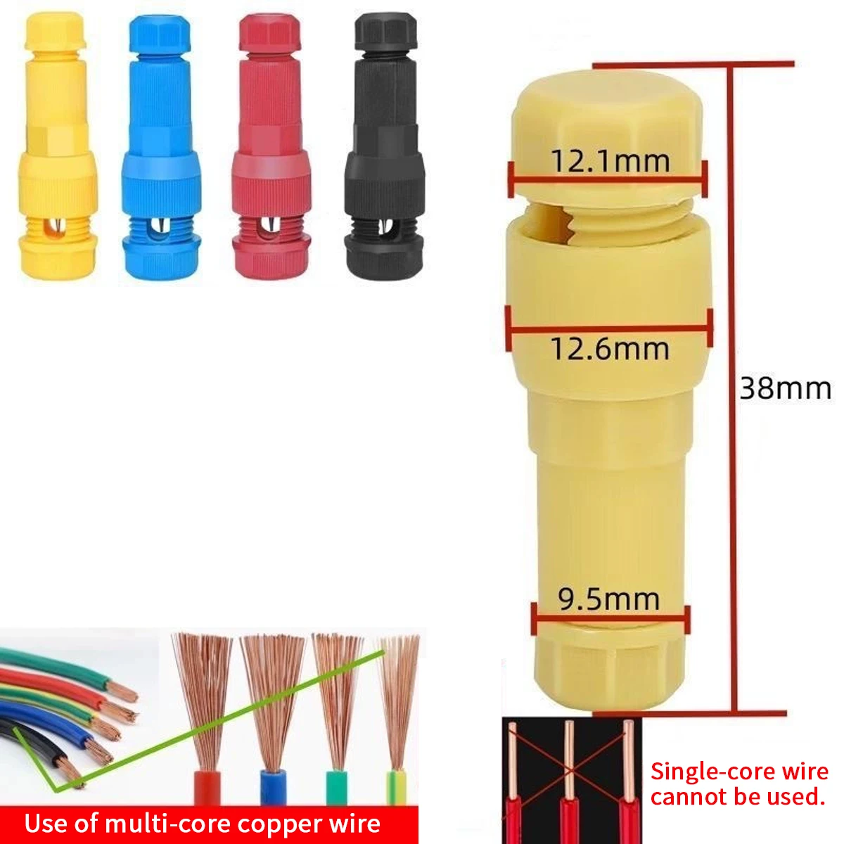 5/10pcs Quick Piercing Wire Connectors Insulated Spiral Tap Terminal No Strip Tap Splice Connectors for 1.5-4mm²Electrical Wires