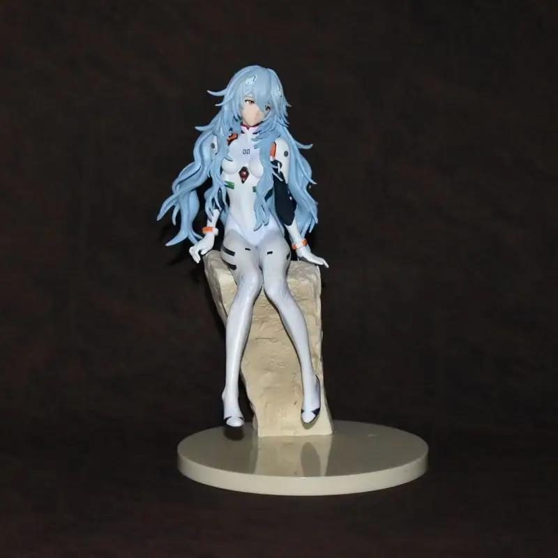 Neon Genesis Evangelion Long Hair Sitting Figure, Anime Collectible Model Desktop Decoration