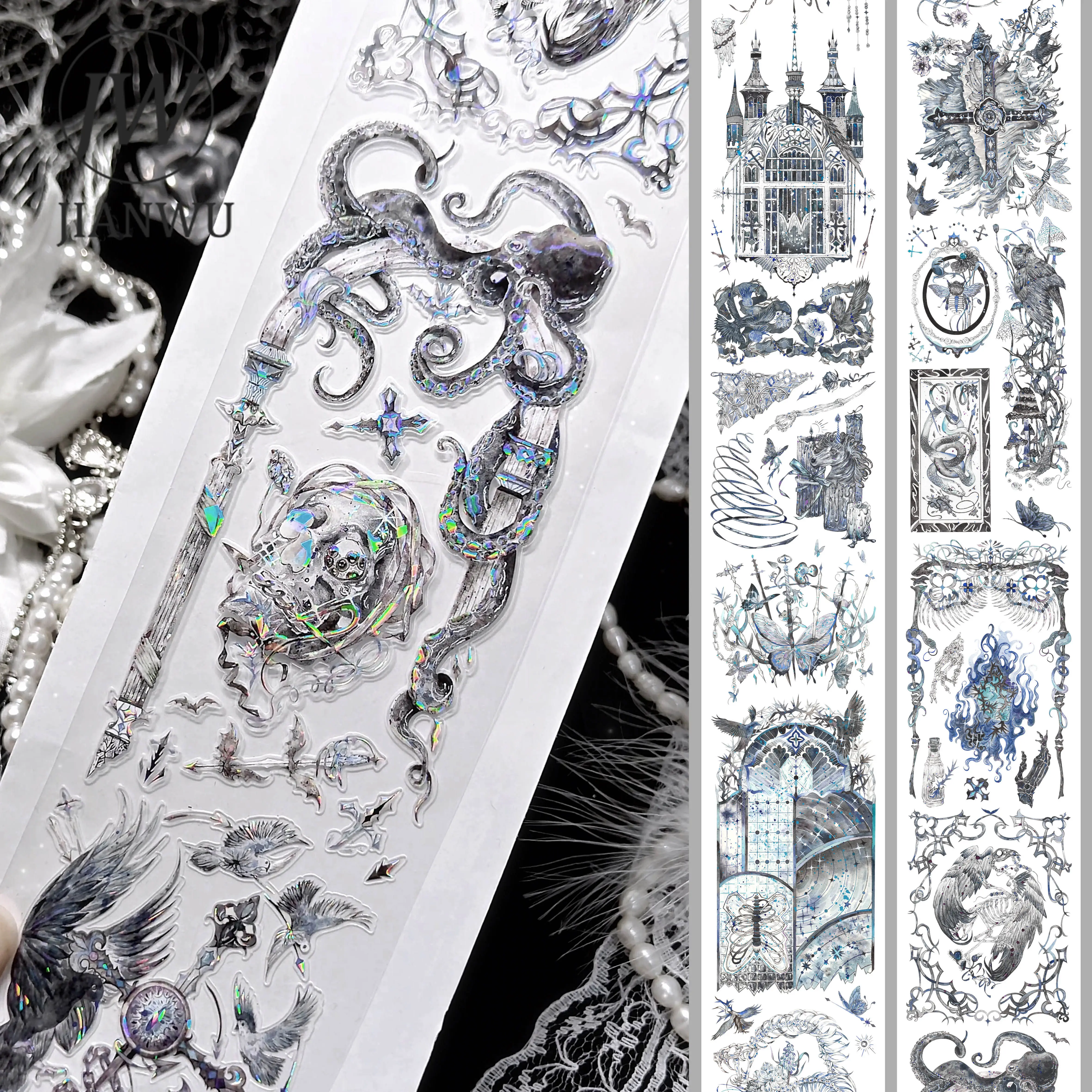 jianwu-nastro-adesivo-pet-62mm-5m-vintage-castello-magico-con-spine-materiale-per-paesaggi-collage-scrapbooking-creativo-fai-da-te-per-diari-e-cancelleria