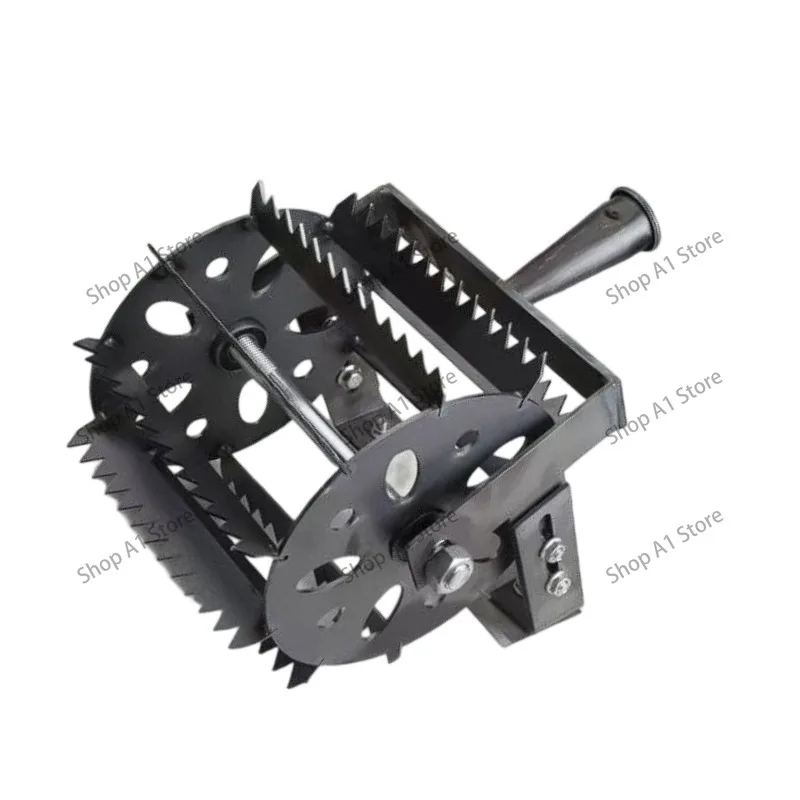Upgraded Wheel Hoe, Hand Push Manganese Steel Serrated Cultivator, Quenched Thickened Widened for Farm Weeding