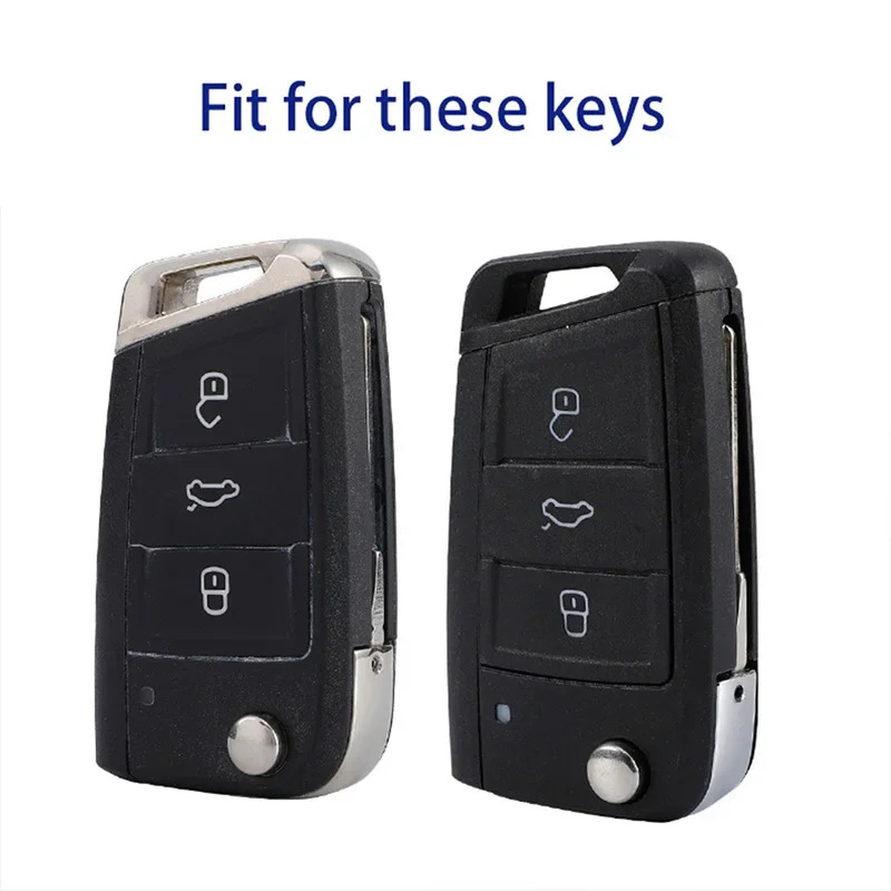 Leather TPU Auto Folding Remote Fob Cover Car Key Case for Volkswagen MK7 GTI 7 Golf 7 Golf R Skoda Octavia A7 SEAT