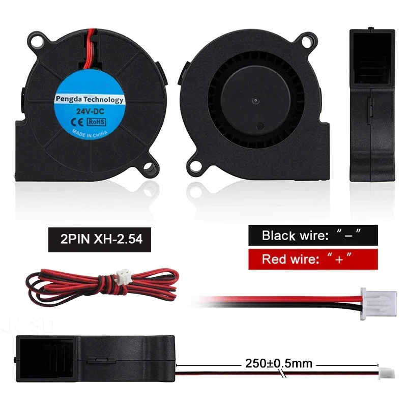 Imagem -04 - Openbuilds dc 12v 24v 50x50x15 mm Óleo Duplo Rolamento Esférico Ventilador Turbina 5015 Ventilador de Refrigeração para Peças de Impressora 3d Peças Lote