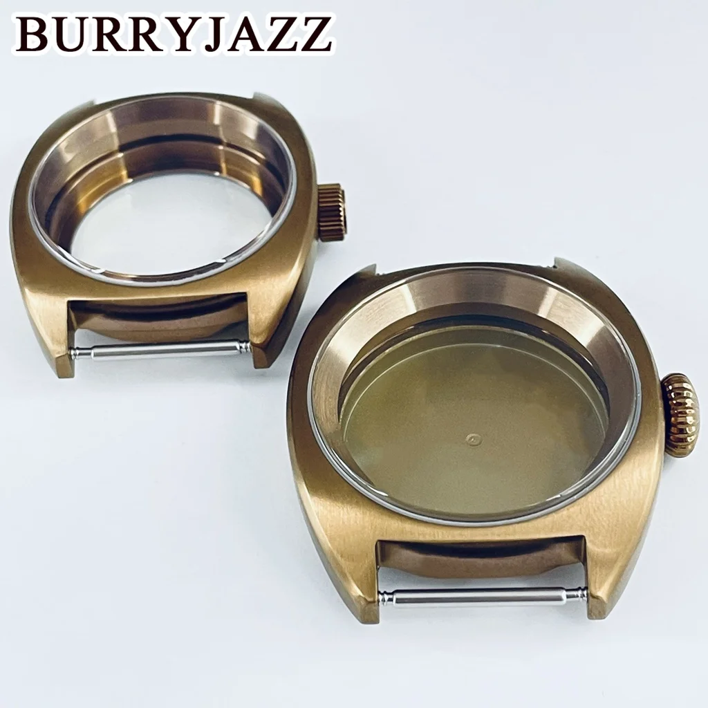 BURRYJAZZ-caja de reloj con movimiento, accesorio resistente al agua con corona grande/corona pequeña de zafiro, 36mm/39mm, compatible con NH34, NH35, NH36, NH38, ETA2824, PT5000