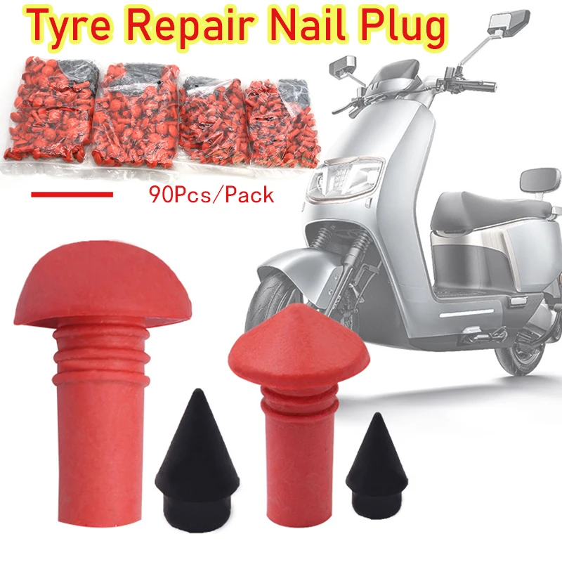 Clou en caoutchouc pour réparation de pneus de voiture, joints de réparation de crevaison de bouchon en forme de champignon de pneu sous vide, outils de réparation de pneus de roue de vélo de moto