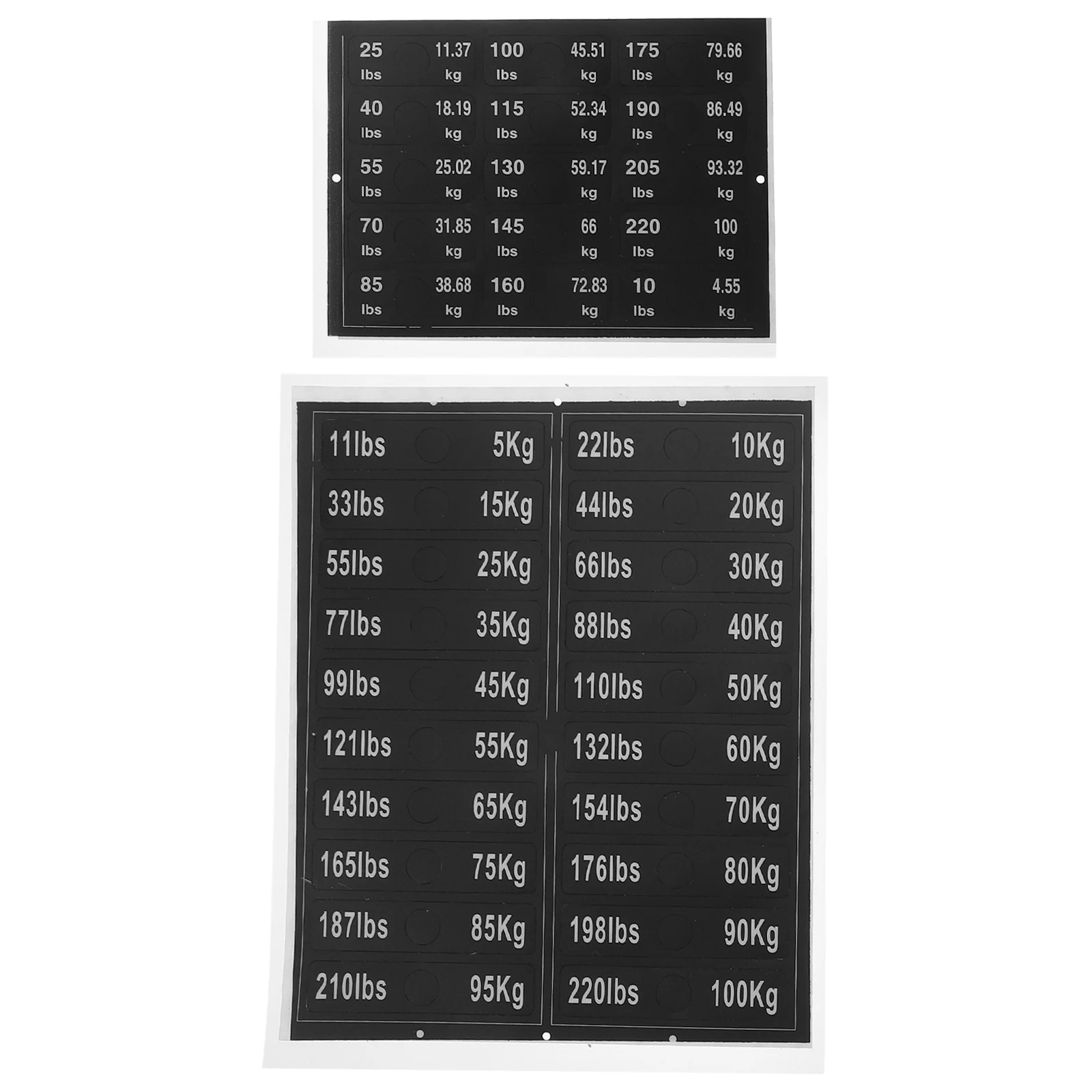 

2 Sheets Fitness Equipment Weight Stickers Sporting Label Stack Instrument Weightlifting Pvc Self-adhesive Dumbbell