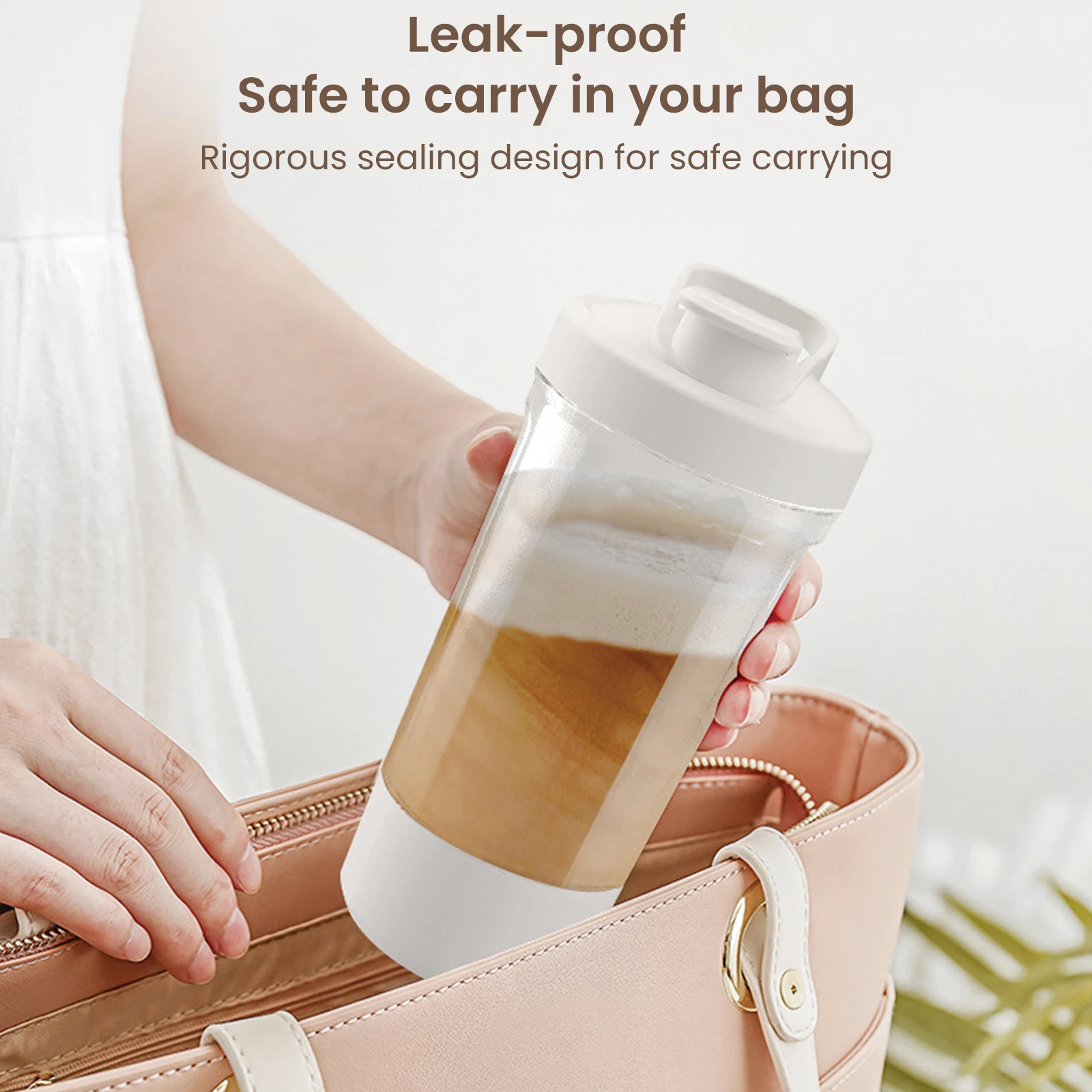 USB Electric Shaker 450ML Portable Rechargeable Blender Cup Protein Powder Shaker Fitness Gym Workout Travel Bottle with Scale
