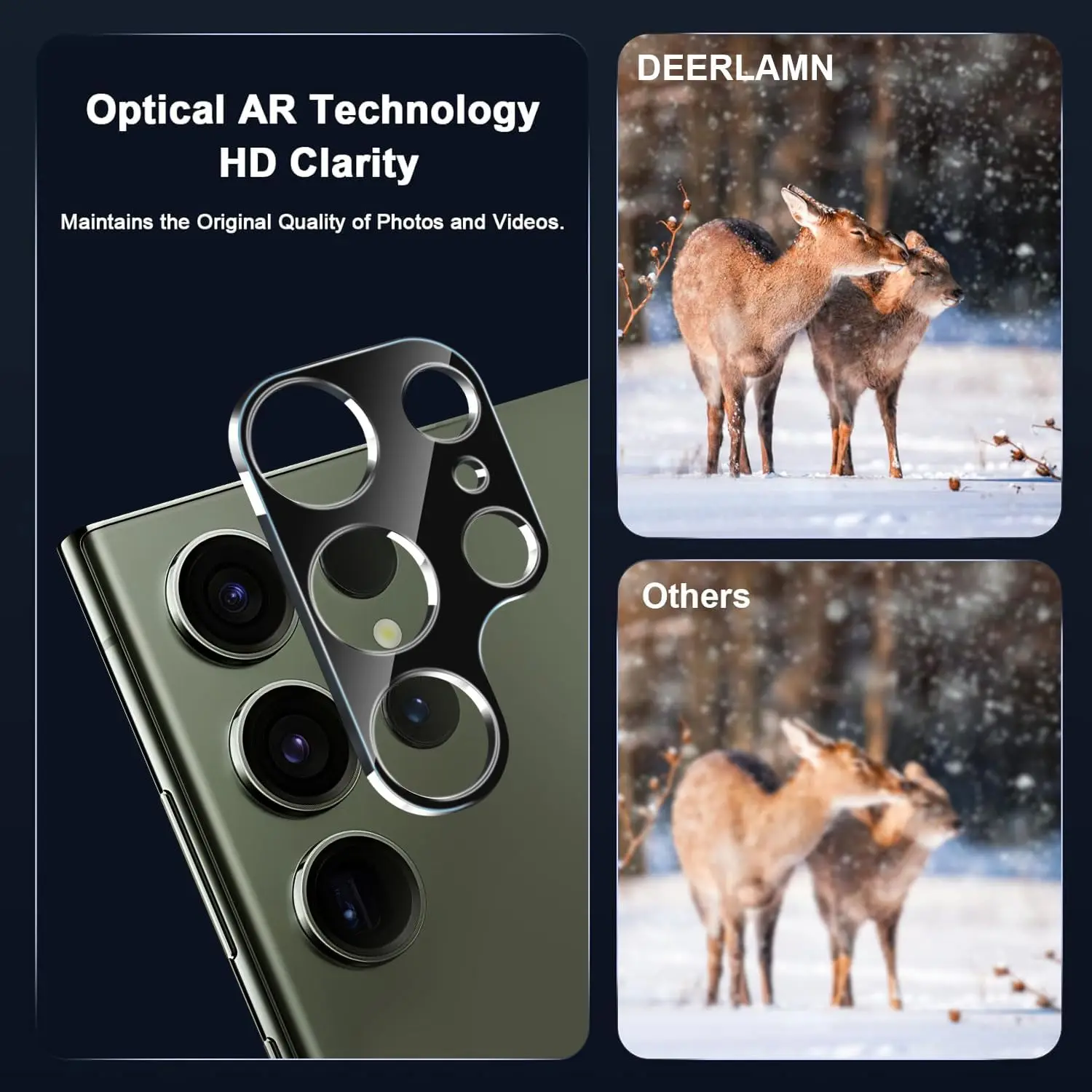 삼성 갤럭시 S25 S24 울트라 플러스, 9H 경도 안티 스크래치 쉬운 설치 강화 유리용 3팩 카메라 렌즈 보호대