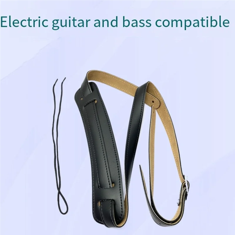 AA67-Guitar Shoulder Strap Universal Adjustable Length Leather Shoulder Pad For Acoustic Electric Folk Bass