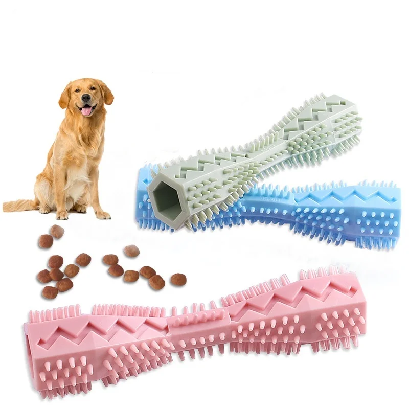 Dog Toothbrush Durable Dog Chew Toy Stick Soft Rubber Tooth Cleaning Point Massage Toothpaste Pet Toothbrush Pet Supplies