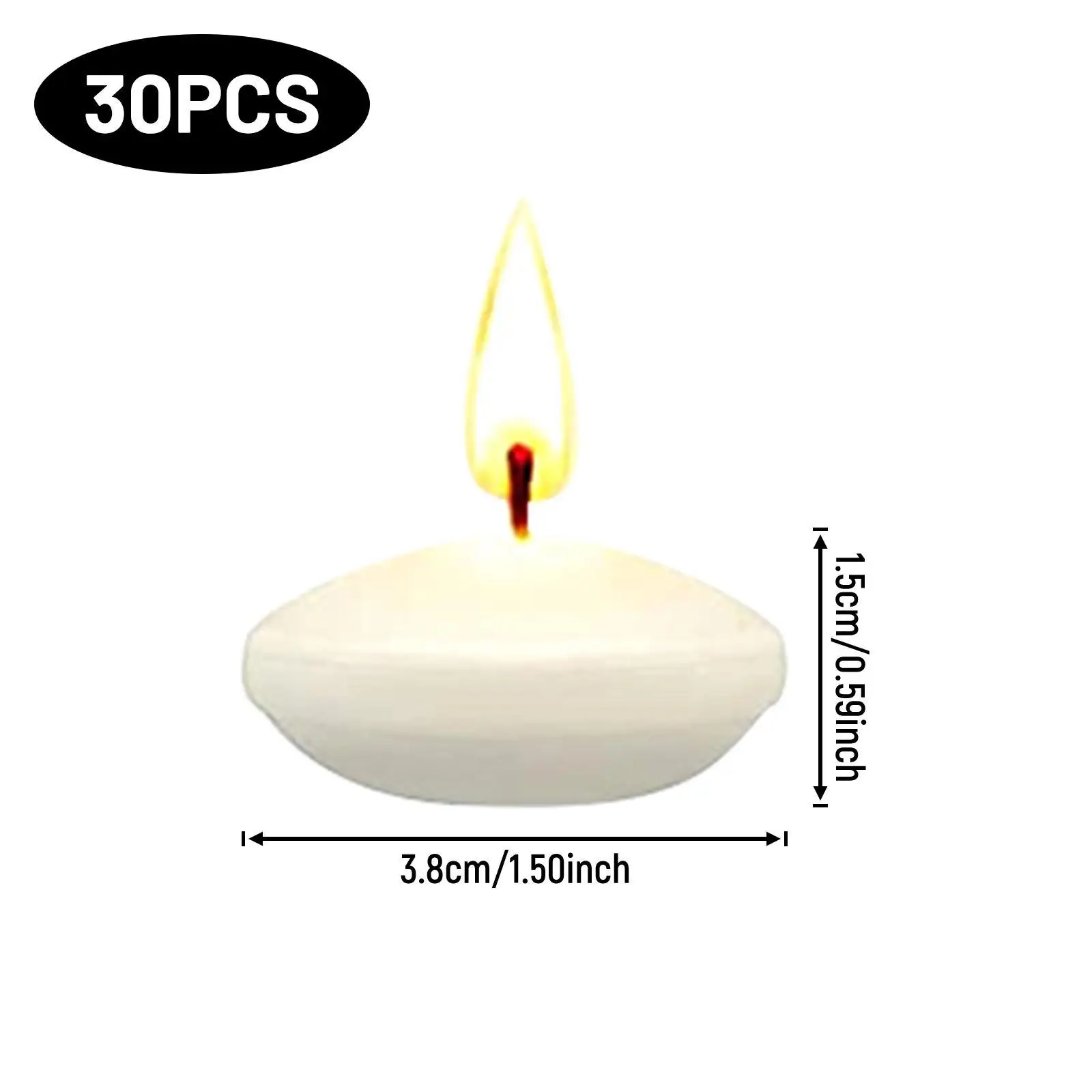 Mini Floating Candles Round Unscented Tealight Smokeless Wax Candle Set for Romantic Dinner and Holidays