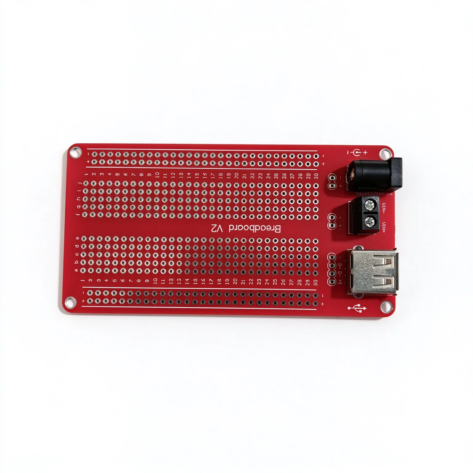 DIY Breadboard PCB with USB DC Jack Solder Pad Compatible with Arduino Raspberry Pi Kit Hole Board Electronics Project Kit