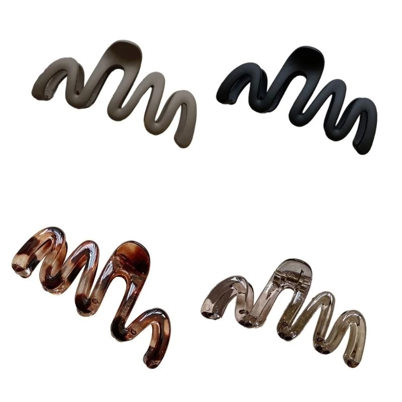 F92D Brown Hair Claw Clip Hair Claw Wide Adornment Large Clip Barrettes Headgear