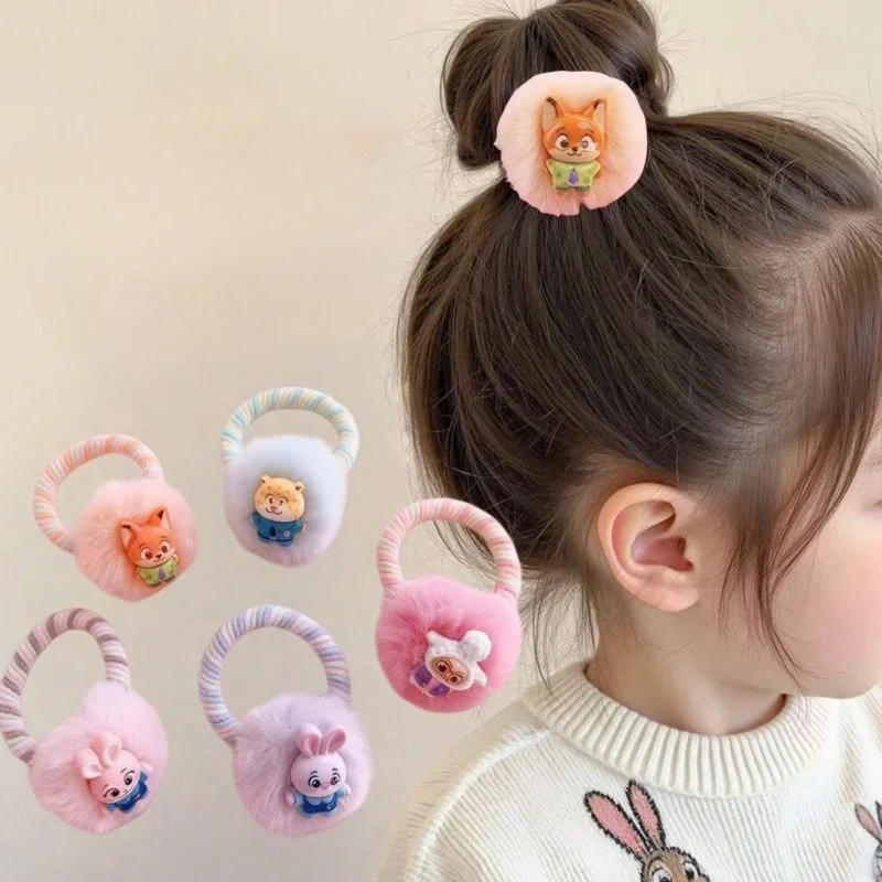 

Мягкие плюшевые ленты для волос с героями мультфильмов «Зверополис» для девочек Джуди Ник, головной убор с шариком волос, резинки для волос, пушистый шарик, высокоэластичная повязка на голову, аксессуары